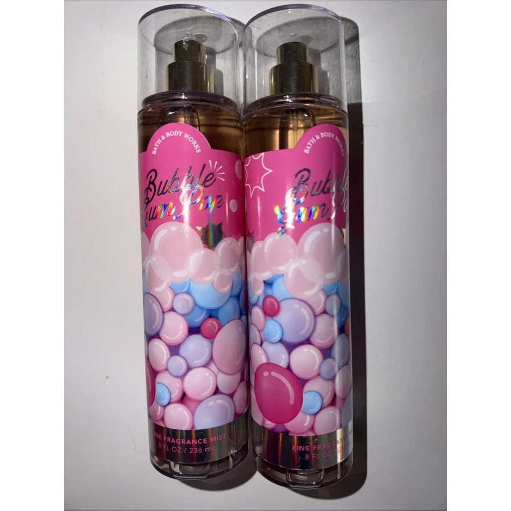 Bath & Body Works Bubble Gum Pop Fine Fragrance Mist 8oz Set of 2 New